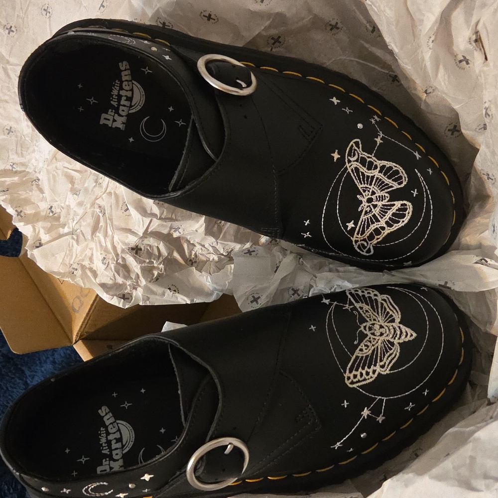 Dr. Martens Celestial Moth Platform Monkstraps/ Derby MSRP$210 Charming Design